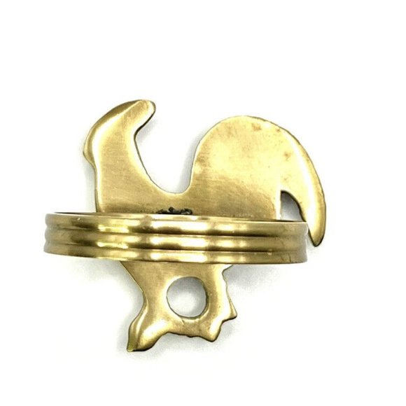 Set of 8 Brass Metal Rooster Chicken Napkins Rings / 1 3/4"1 5/8" Farm House - Picture 6 of 9